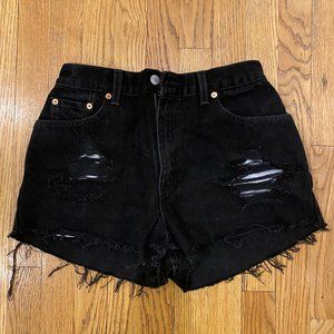 Black Vintage Levi's High Waisted Shorts